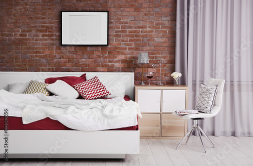 Modern bedroom interior wit...