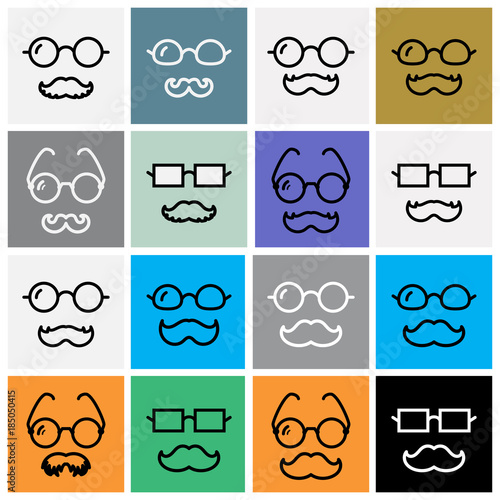 Mustache and glasses icon