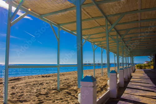 Fototapeta Naklejka Na Ścianę i Meble -  Beach. The best views of the beach in Marbella. Malaga province, Costa del Sol, Andalusia, Spain.