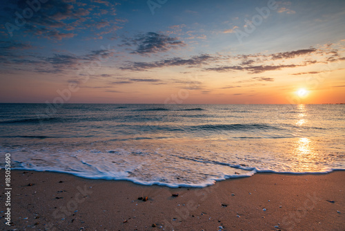 Beautiful tropical sunrise on the beach