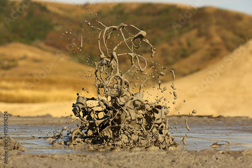 Beautiful eruption of mud volcanoes photo