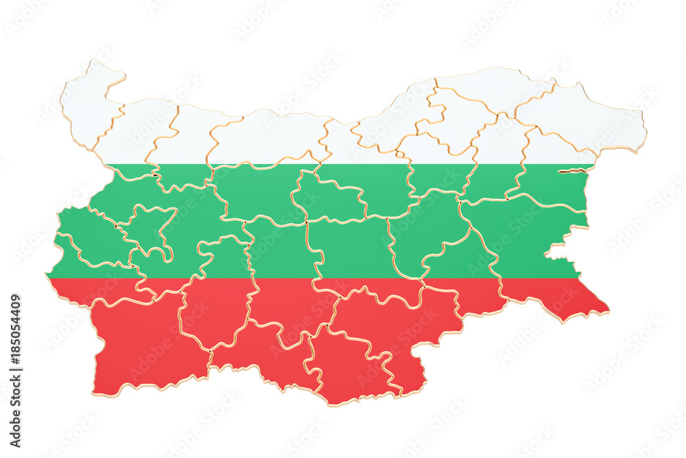 Obraz premium Map of Bulgaria, 3D rendering