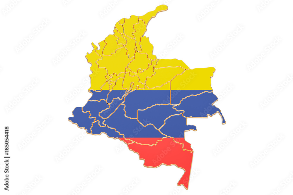 Obraz premium Map of Colombia, 3D rendering