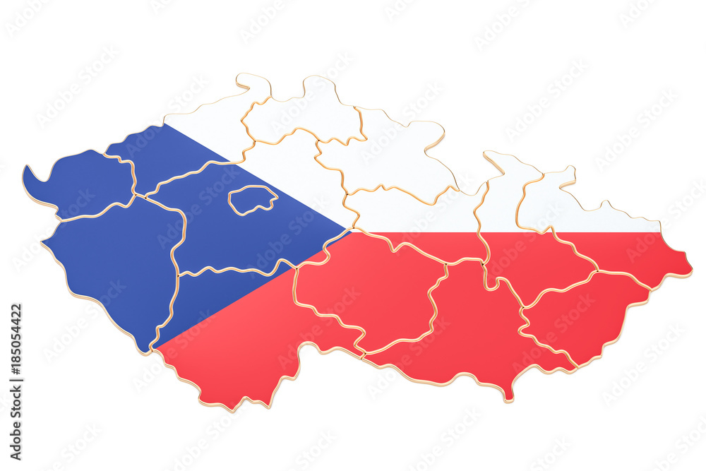 Map of Czech Republic, 3D rendering