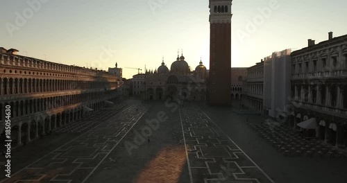 San Marco Square Venice Sunrise by Drone 2.7K 24fps photo