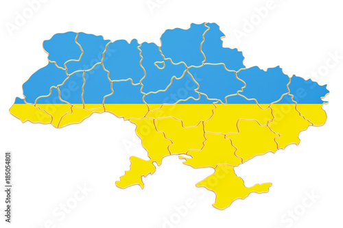 Map of Ukraine  3D rendering