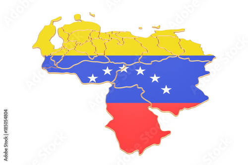 Map of Venezuela  3D rendering