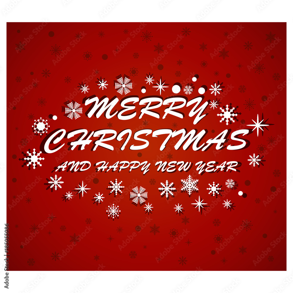 Naklejka premium Merry Christmas And Happy New Year 