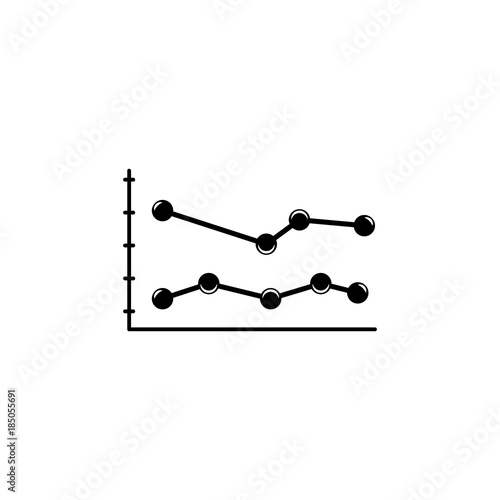 line graph type chart icon. Trend diagram element icon. Business analytics concept design. Signs and symbols collection icon for websites, web design, mobile, info graphics