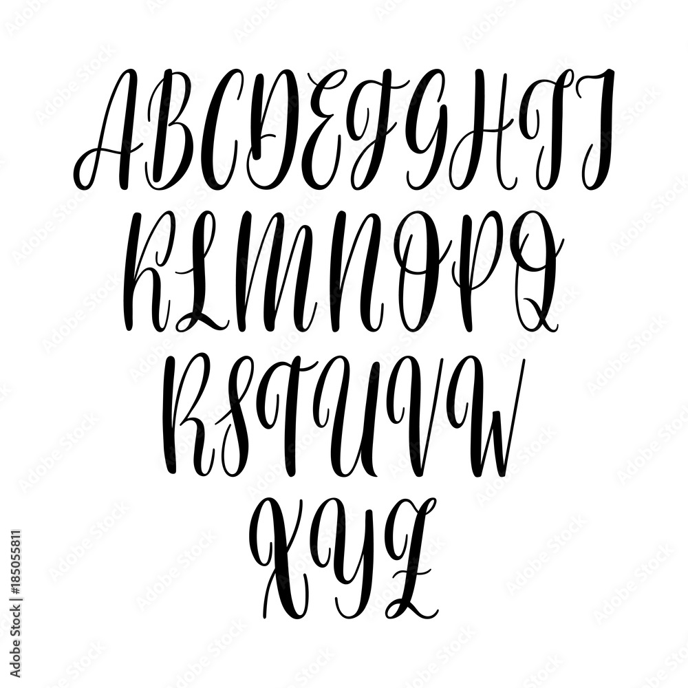 Calligraphic vector script font