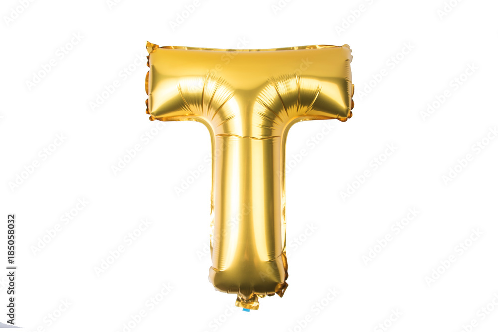 English alphabet from yellow (Golden) balloons on a white background English alphabet from yellow (Golden) balloons on a white background