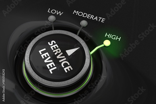 Button for maximize service level. 3D rendered illustration.