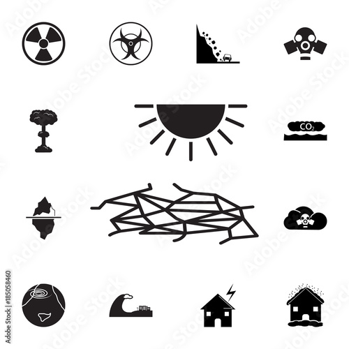 drought icon. Set of natural disasters icon. Signs and symbols collection, simple icons for websites, web design, mobile app, info graphics