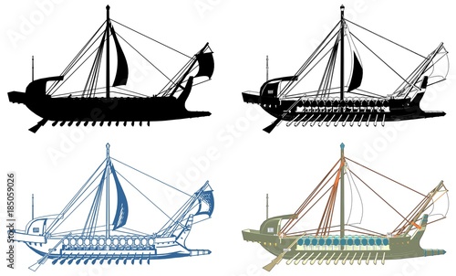 The Ancient Greek Ship Vector 