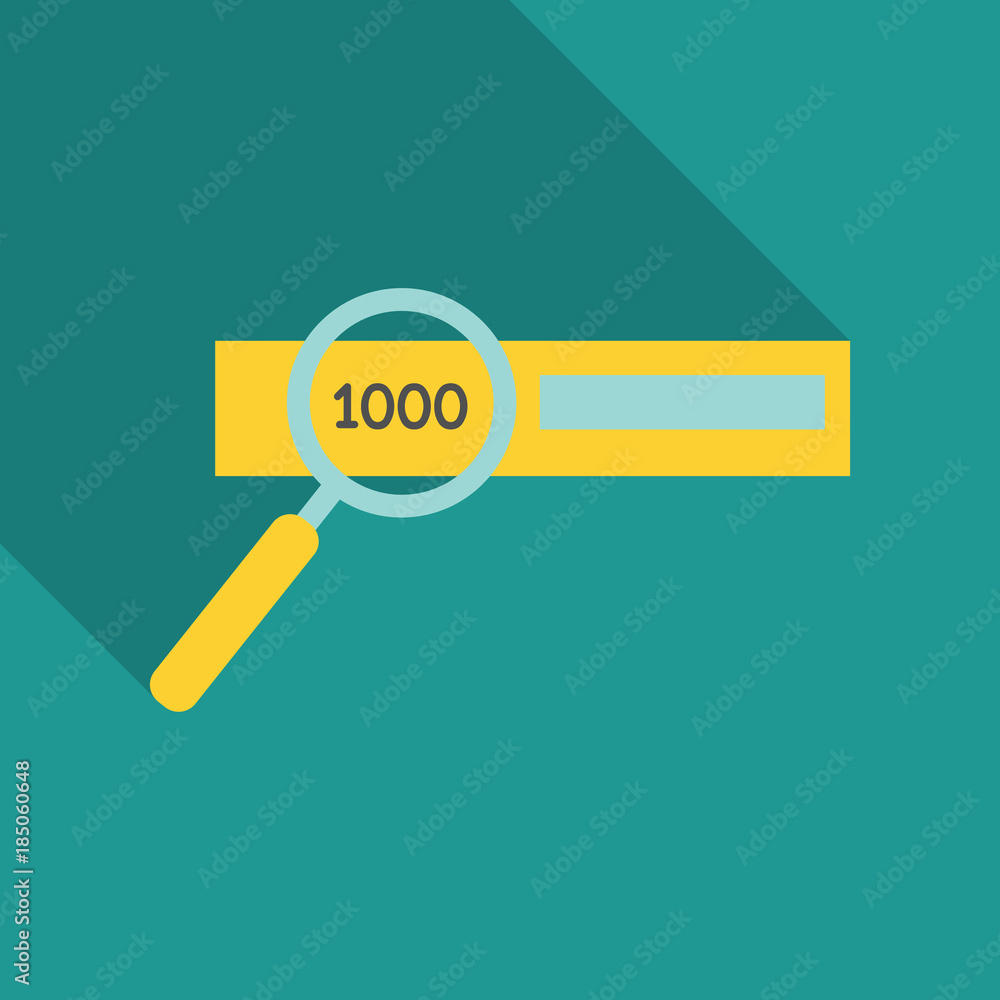 Checking the authenticity of money - vector icon. one thousand bill