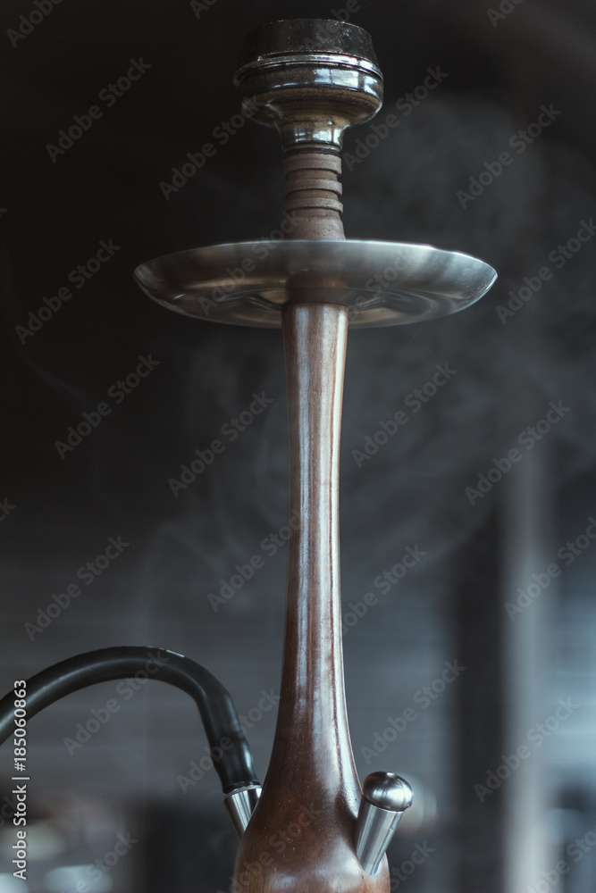 Stylish hookah made of glass and wood