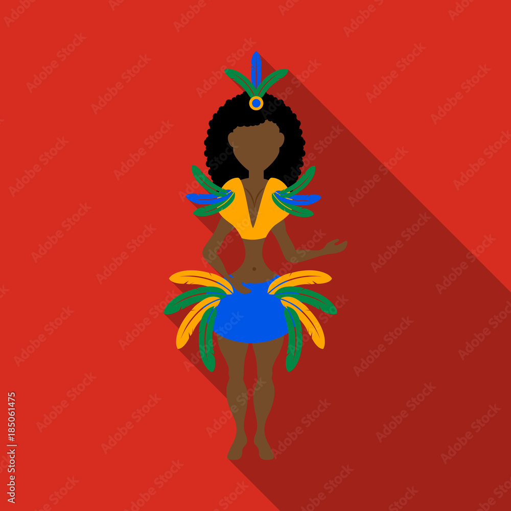 Brazilian samba dancers. Vector carnival girls wearing a festival ...