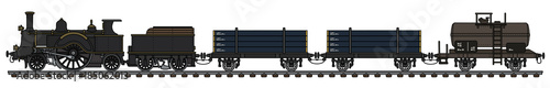 Vintage steam freight train