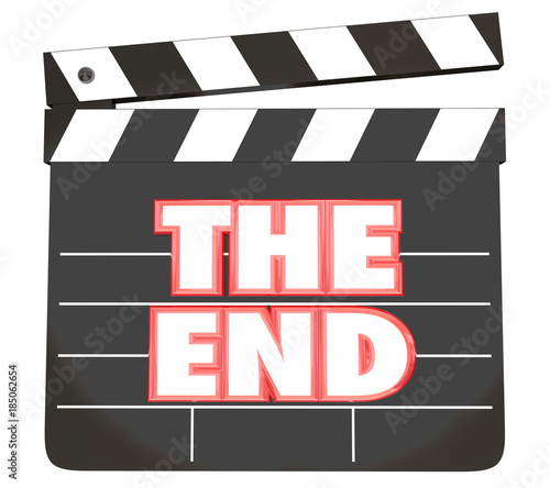 Tableau sur toile The End Movie Clapper Board Final Scene Film 3d Illustration