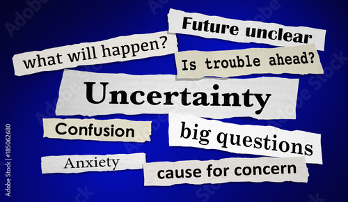 Slika na platnu Uncertainty News Headlines Anxiety Unclear Future 3d Illustration