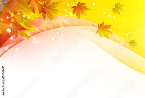 Autumn leaves maple and with papper background