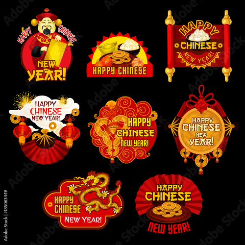 Chinese Lunar New Year holiday label design