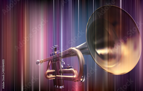 abstract blur background with trumpet