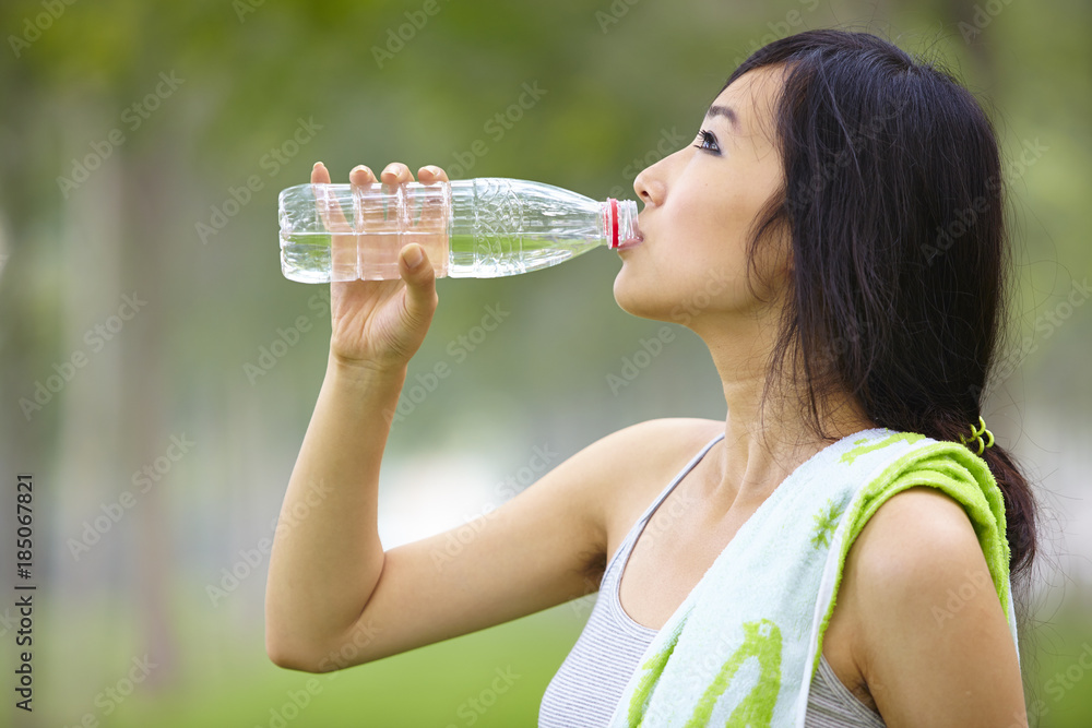 pretty young asian woman jogging outdoor pretty young asian woman jogging outdoor