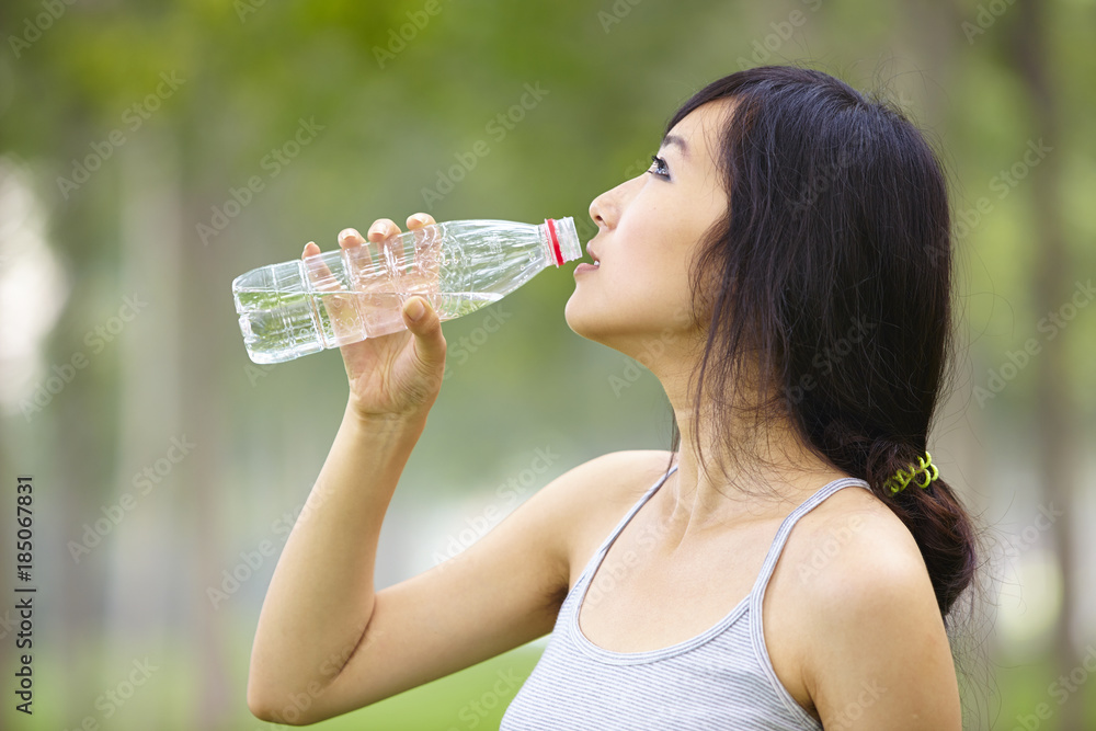 pretty young asian woman jogging outdoor pretty young asian woman jogging outdoor