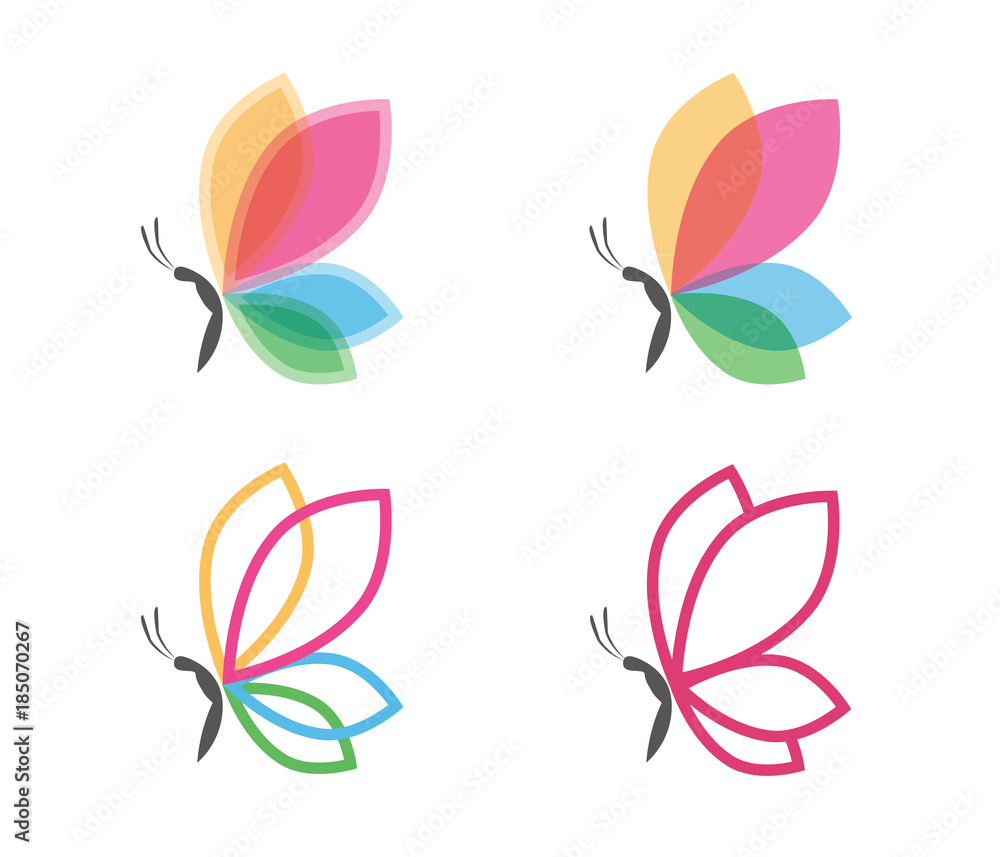 beautiful butterfly vector logo design