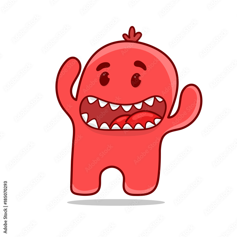 Fototapeta premium funny scared cartoon monster . character design, vector illustration