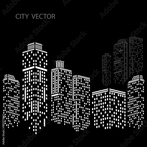 Night city Modern city landscape. Daytime city skyline.