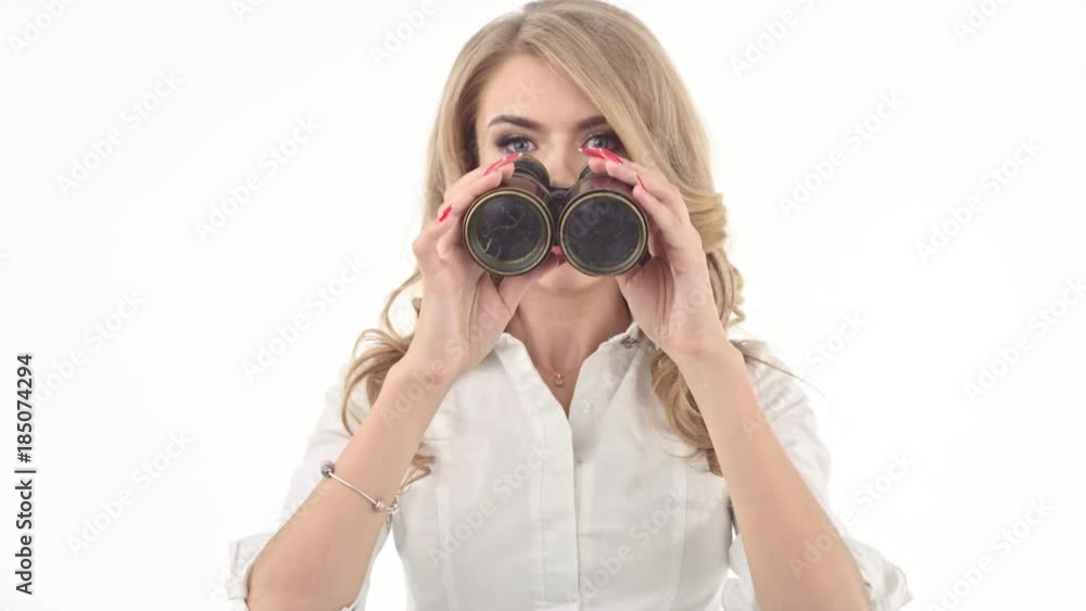 Young businesswoman gesticulating on white background Young businesswoman gesticulating on white background