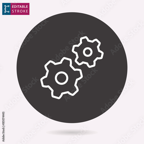 Settings line vector icon. Editable stroke.