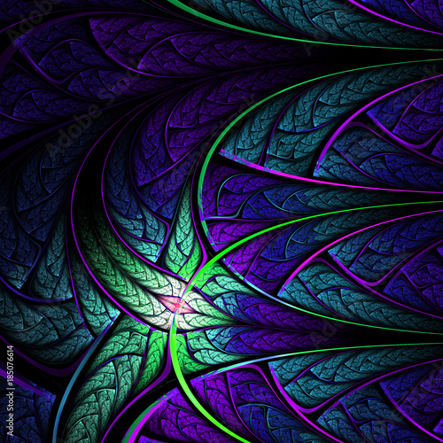 Leafy fractal pattern, digital artwork for creative graphic desi