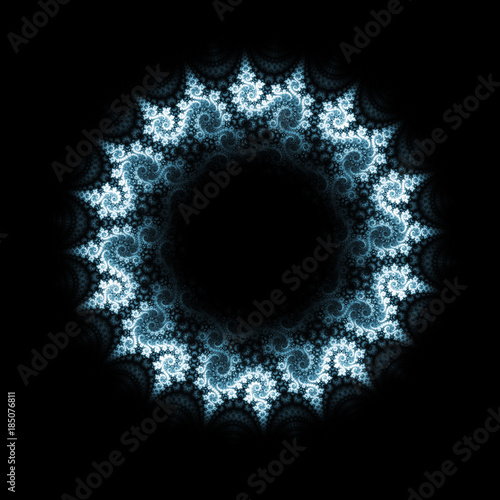 White fractal snowflake or mandala, digital artwork for creative