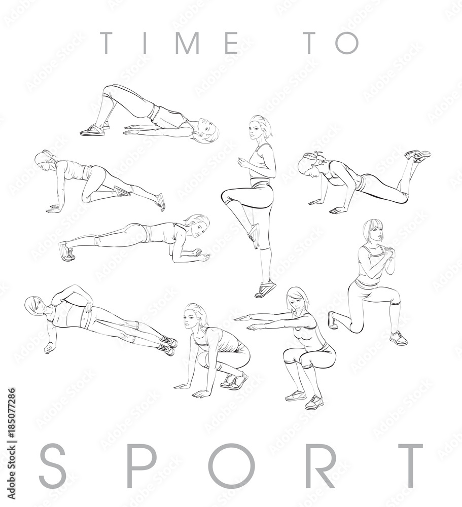 Time to sport. A young athlete performs exercises. Sport and a healthy lifestyle. Time to sport. A young athlete performs exercises. Sport and a healthy lifestyle.