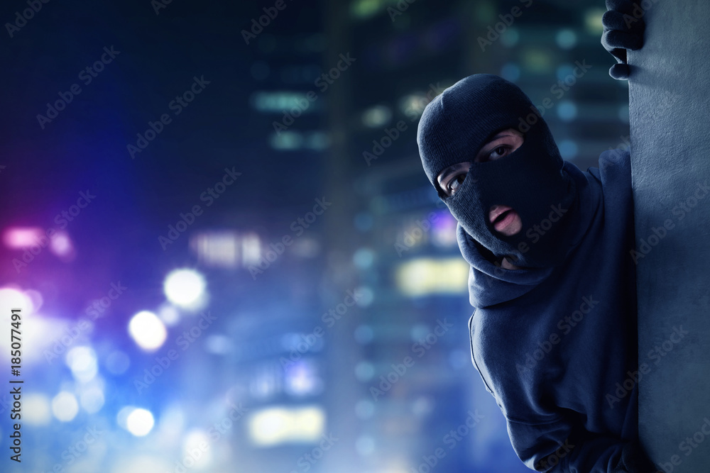 Masked thief hiding Masked thief hiding