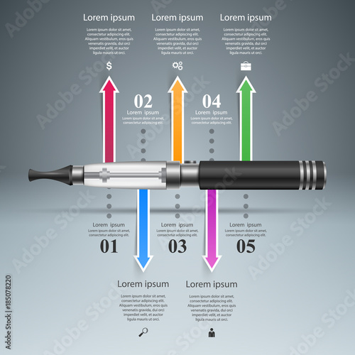 Harmful cigarette, viper, smoke, business infographics.