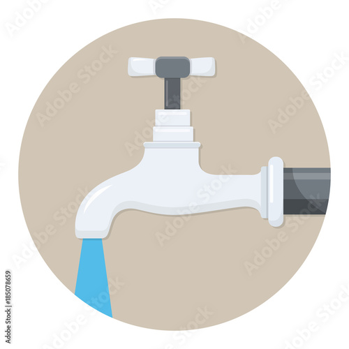Leitungswasser Flat Design Icon