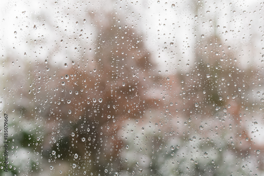 Raindrops on window