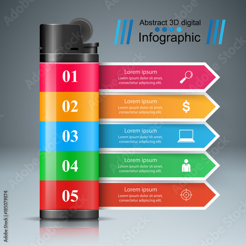 Realistic lighter - business infographic and marketing icon.