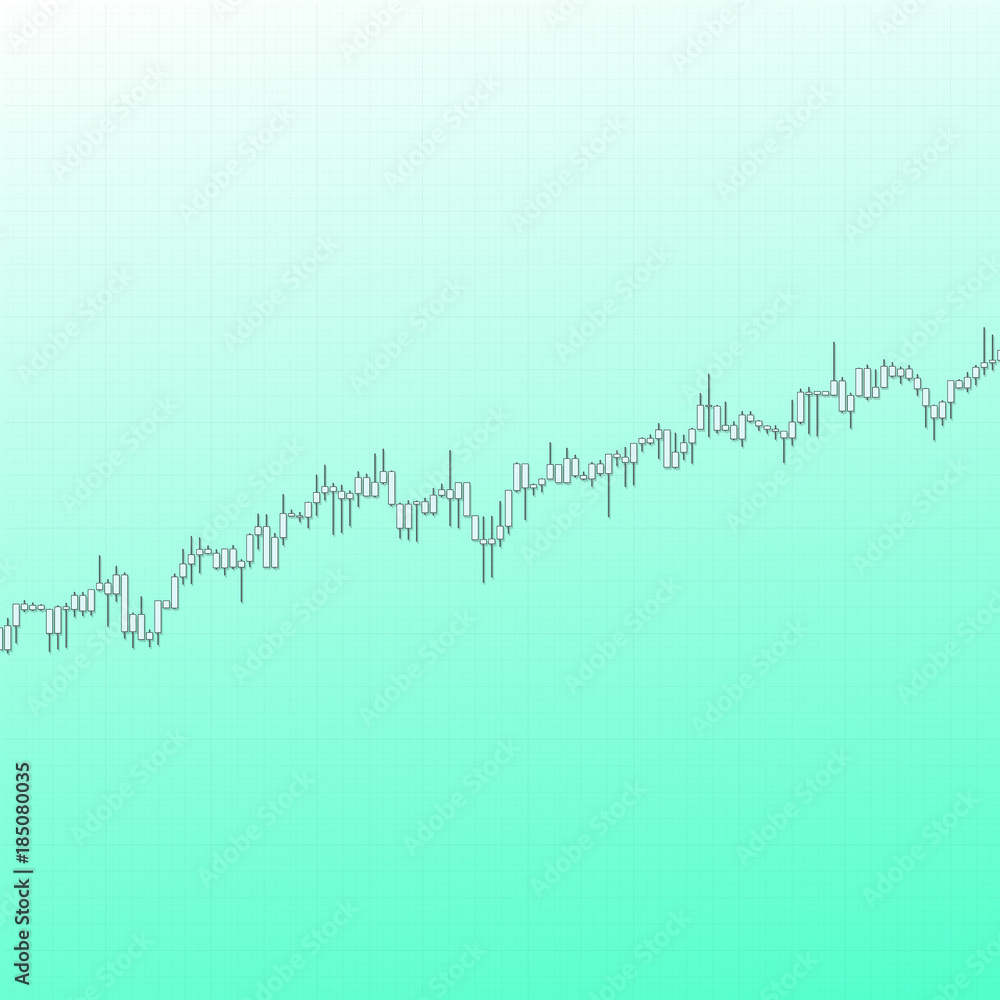 Obraz premium Market chart trend up with long shadows on light background. 3D illustration
