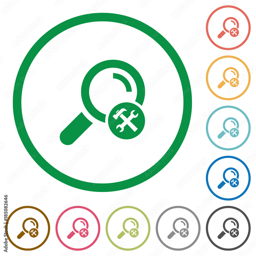 Customize search flat icons with outlines Customize search flat icons with outlines