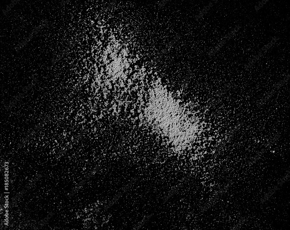 Fototapeta premium Washing powder, detergent isolated on black background, top view