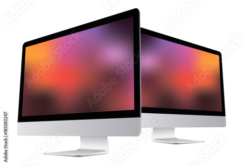 computer in perspective in high detail with a color screen