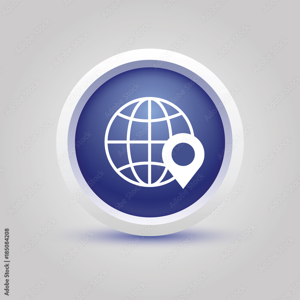 globe with pin icon globe with pin icon