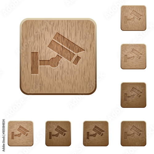 Security camera wooden buttons