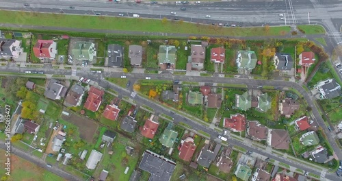 Wallpaper Mural Landscape, view from the height of the autumn city, private houses and residential buildings. Aerial view.
 Torontodigital.ca