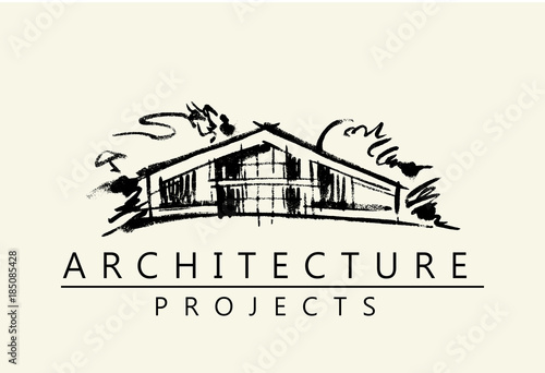 House illustration. Architecture project logo.